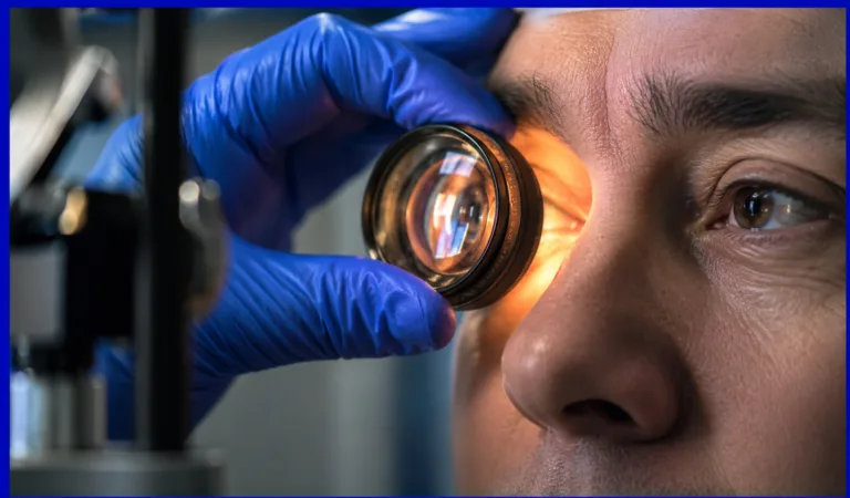 Scratched Cornea Examination
